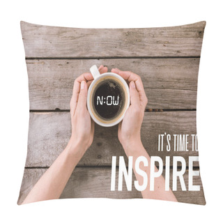 Personality  Coffee Mug Steam In Hands Pillow Covers