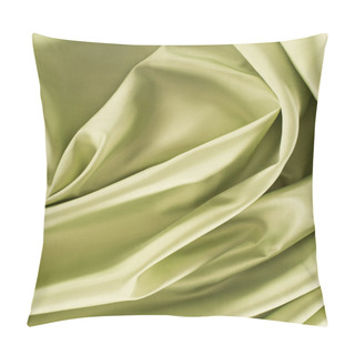 Personality  Green Crumpled Shiny Silk Fabric Background Pillow Covers
