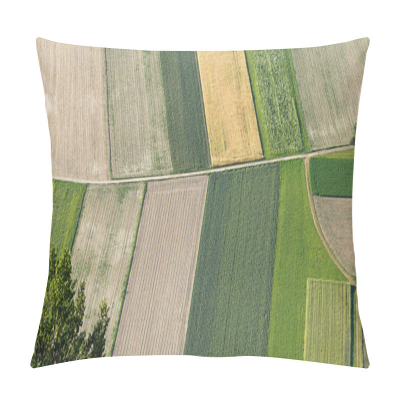 Personality  Freshly Plowed And Sowed Farming Land From Above Pillow Covers