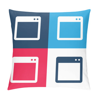 Personality  Basic Window Appearance Blue And Red Four Color Minimal Icon Set Pillow Covers