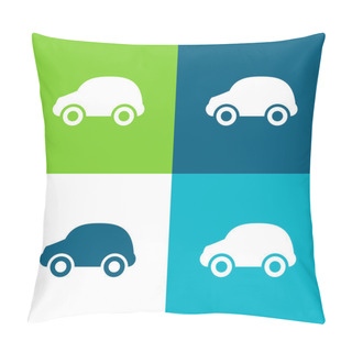 Personality  Black Car Flat Four Color Minimal Icon Set Pillow Covers
