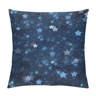 Personality  Christmas Stars On Blue Background Pillow Covers