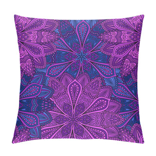 Personality  Intricate Blue And Purple Flower Pattern Pillow Covers