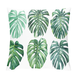 Personality  Monstera Leaf Watercolor On Isolated White Background Botanical Illustration, Tropical Plant, Jungle Design. High Quality Illustration Pillow Covers