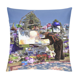 Personality  Singer Prince Memorials On Fence Pillow Covers