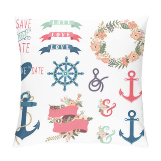 Personality  Nautical Flower Wedding Collections Pillow Covers