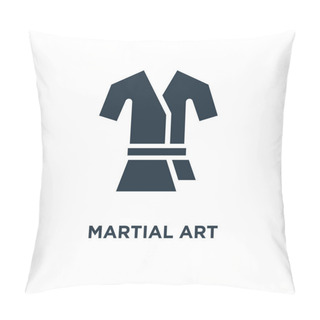 Personality  Martial Art Icon. Black Filled Vector Illustration. Martial Art Symbol On White Background. Can Be Used In Web And Mobile. Pillow Covers