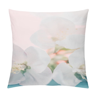 Personality  Apple Blossoms Over Blurred Color Background Pillow Covers
