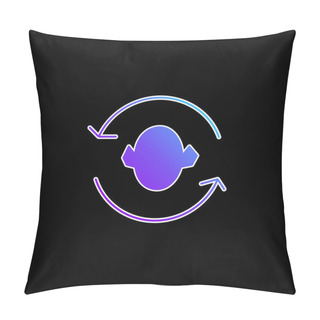 Personality  Arrows Couple Around A Head Silhouette Blue Gradient Vector Icon Pillow Covers