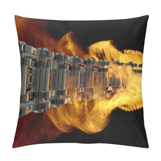 Personality  Motorcycle Chain In Flame Pillow Covers
