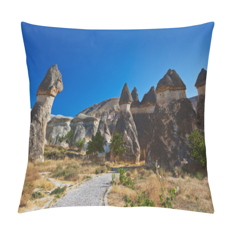 Personality  Fairy chimneys (rock formations) at Cappadocia Turkey pillow covers