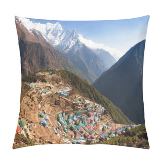 Personality  Namche Bazar And Mount Thamserku Pillow Covers