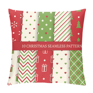 Personality  10 Christmas Different Seamless Patterns. Pillow Covers