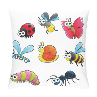 Personality  Bugs + 1 Snail. Pillow Covers