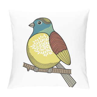 Personality  Colorful Bird On The Branch. Pillow Covers