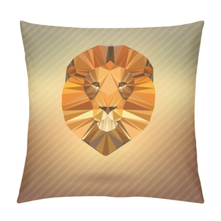 Personality  Lion In The Style Of Origami Pillow Covers