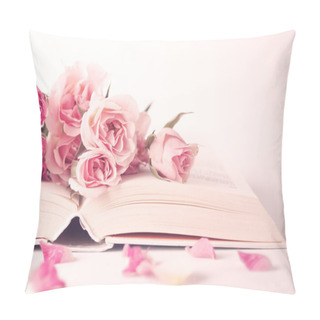 Personality  Pink Peonies And Roses On Book Pillow Covers