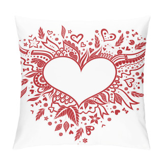 Personality  Floral Heart. Heart Made Of Flowers Pillow Covers