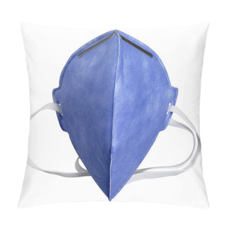 Personality  Frontal Shot Of A FFP Mask Isolated In White Back Pillow Covers