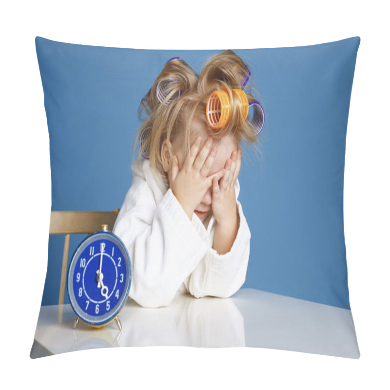 Personality  Cute Little Girl On Morning Pillow Covers