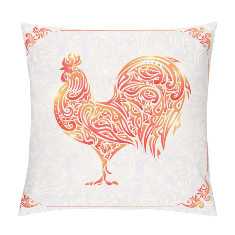 Personality  Floral Rooster symbol of chinese new year pillow covers