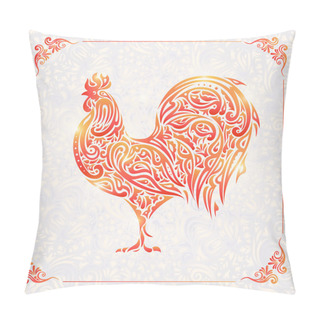 Personality  Floral Rooster Symbol Of Chinese New Year Pillow Covers