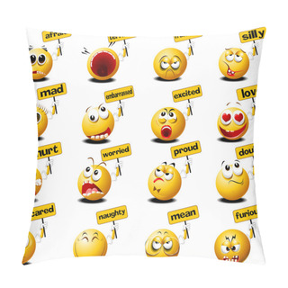 Personality  Yellow Balls With Placards Pillow Covers