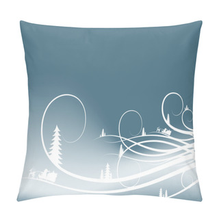 Personality  Abstract Winter Background With Firtree Silhouettes And Santa Cl Pillow Covers