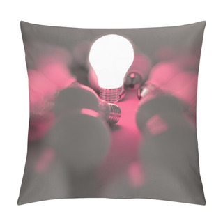 Personality  Growing Light Bulb Standing Out From The Unlit Incandescent Bulb Pillow Covers