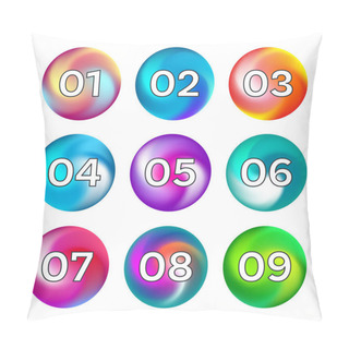 Personality  Rainbow Color Buttons With Numbers Pillow Covers