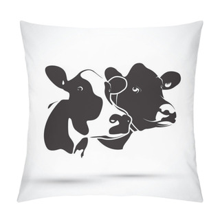 Personality  Set Of Two Abstract Cow Heads Pillow Covers