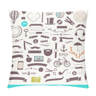Personality  Hipster Style Vector Set - Simple Silhouette Design Elements Pillow Covers