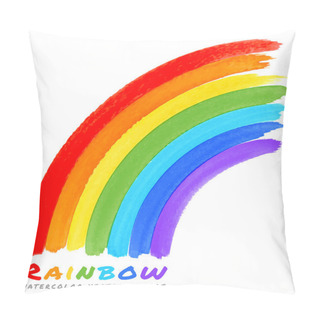 Personality  Rainbow Watercolor Brush Smears Pillow Covers