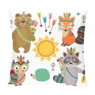 Personality  Set Of Isolated Tribal Animals Part 1  Pillow Covers