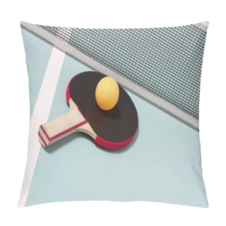 Personality  Table Tennis Racket And Ball Pillow Covers
