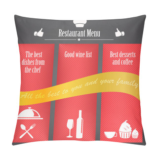 Personality  Menu  Banner Vector Illustration   Pillow Covers