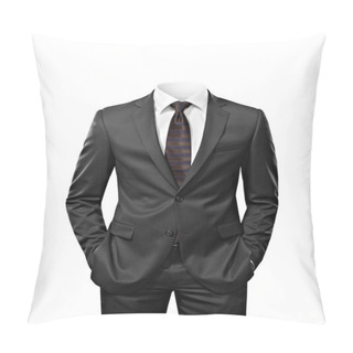 Personality  Man Without Head Isolated On White Pillow Covers