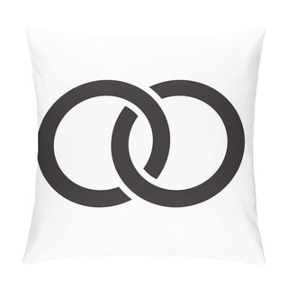 Personality  Interlocking Circles, Rings Contour. Circles, Rings Concept Icon Pillow Covers