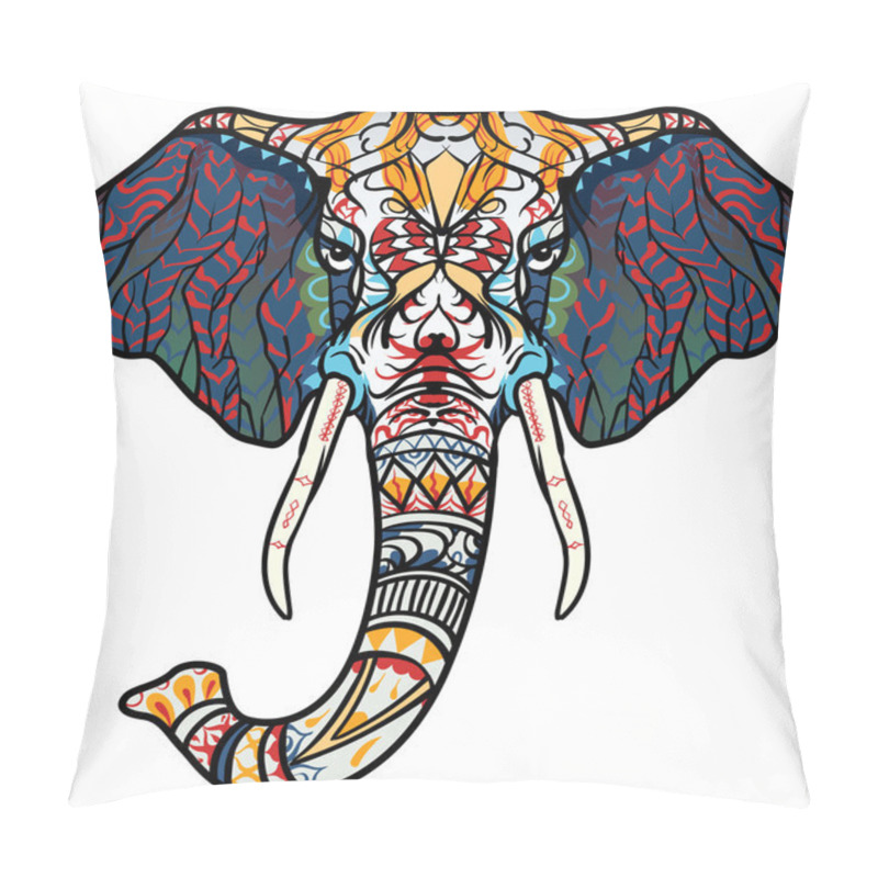 Personality  Ethnic patterned head of elephant. African / indian / totem / tattoo design. Use for print, posters, t-shirts.  pillow covers