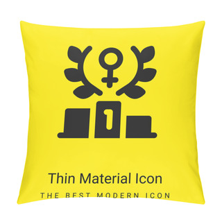 Personality  Achievement Minimal Bright Yellow Material Icon Pillow Covers