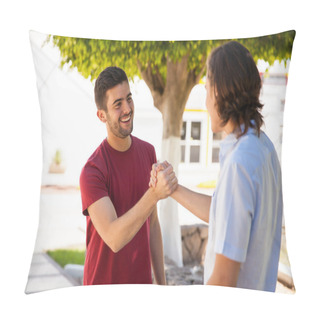Personality  Friends Greeting Each Other Pillow Covers