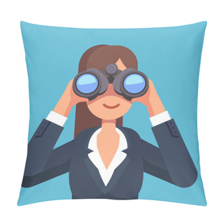 Personality  Business Woman Looking Searching For A Job Pillow Covers