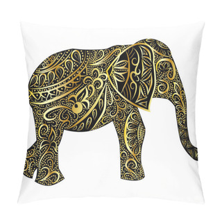 Personality  Stylized Fantasy Patterned Elephant. Hand Drawn Illustration Pillow Covers