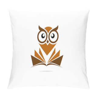 Personality  Brown Owl Vector Logo Design Pillow Covers