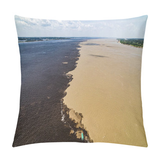 Personality  Mixing Different Rivers In Manaus, Amazon. Pillow Covers