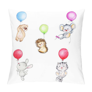 Personality  Animals Flying On Balloons Pillow Covers