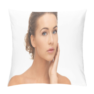 Personality  Face And Hand Of Beautiful Woman Pillow Covers