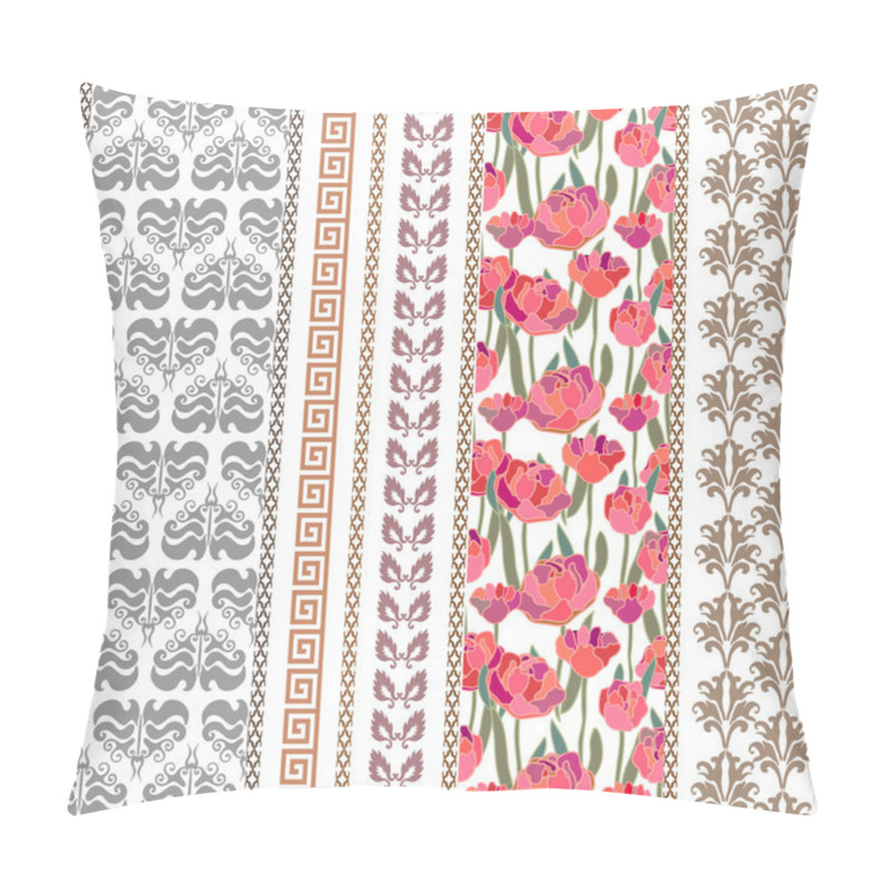 Personality  Art deco vintage silk wallpaper with floral motifs and bohemian elements. pillow covers