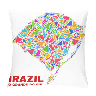 Personality  Rio Grande Do Sul State Map - Mosaic Of Color Triangles Pillow Covers