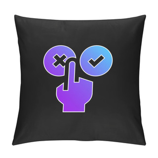 Personality  Bad Review Blue Gradient Vector Icon Pillow Covers
